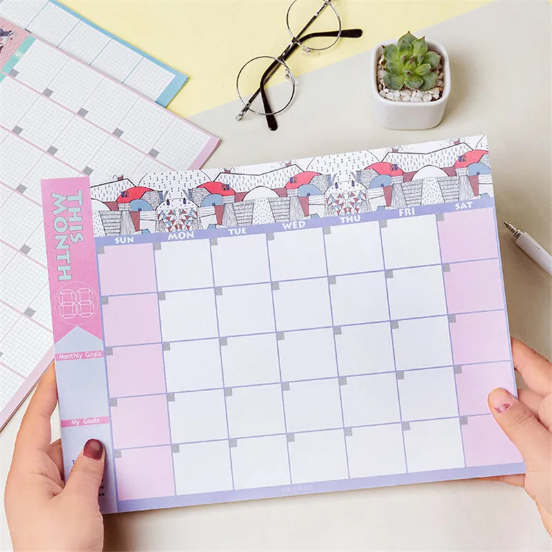 Coloffice Monthly Planner Daily Schedule Colorful Cute Memo Pads Students Learning Plan Daily Goal Paper Office Supplies 1PC
Coloffice Monthly Planner Daily Schedule Colorful Cute Memo Pads Students Learning Plan Daily Goal Paper Office Supplies 1PC