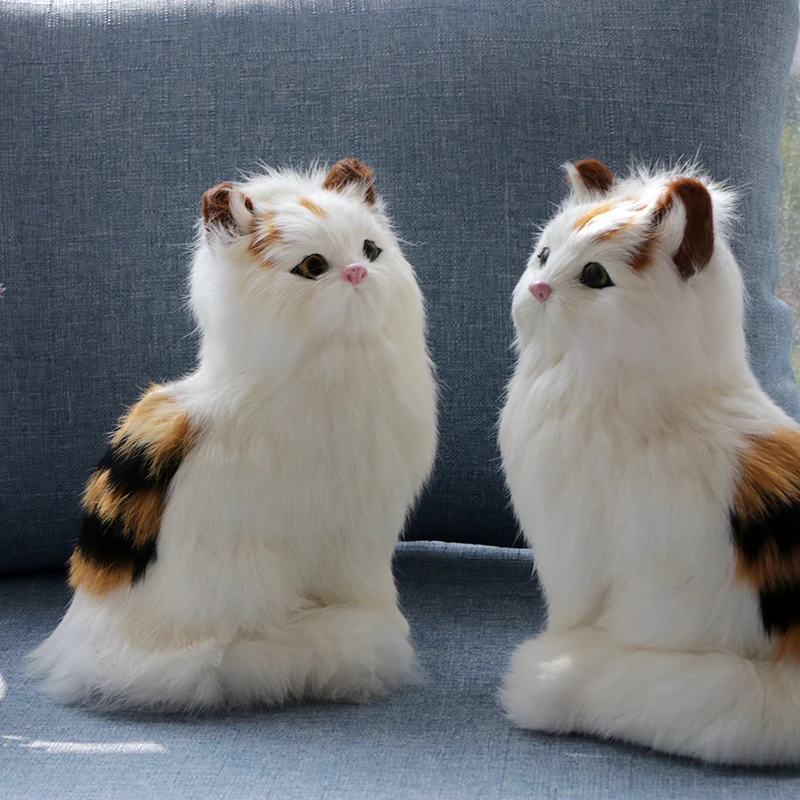 Dorimytarader lifelike cuddly soft animal cat plush toy realistic animals pet cats toy decoration gift 20X12cm DY80027 (4)
