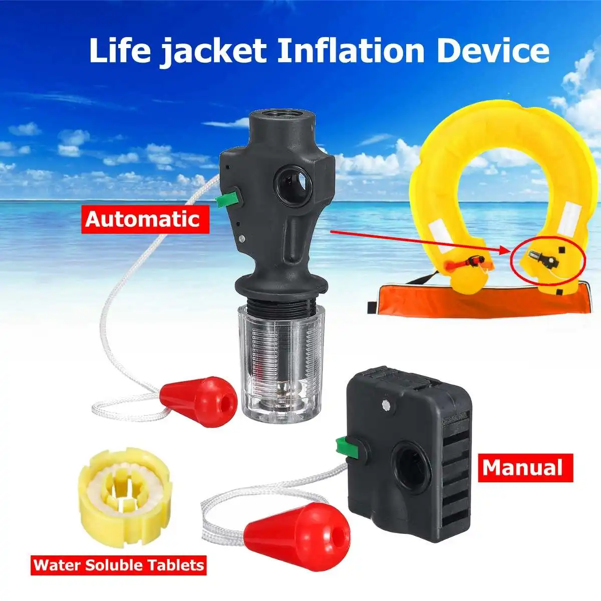 Summer hot swimming beach inflatable life jacket vest jacket water sensitive original automatic device manual
Summer hot swimming beach inflatable life jacket vest jacket water sensitive original automatic device manual