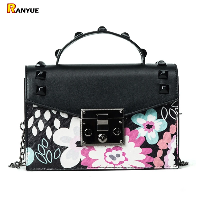 Fashion Floral Printing Women's Handbag Flower Rivet Chain Shoulder Bag Ladies Messenger Bags Small Crossbody Leather Bags Women
Fashion Floral Printing Women's Handbag Flower Rivet Chain Shoulder Bag Ladies Messenger Bags Small Crossbody Leather Bags Women