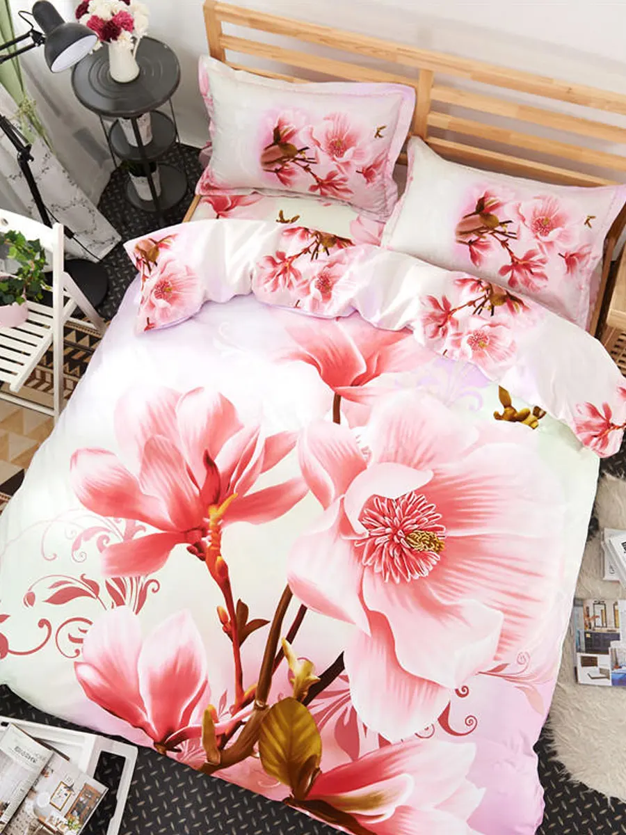 4Pcs Bedding Cover Set Sweet Fresh Flowers Printed Comfortable Soft Bedsheet Set
4Pcs Bedding Cover Set Sweet Fresh Flowers Printed Comfortable Soft Bedsheet Set