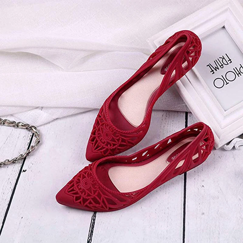 Women Flats Summer New Arrival Pointed Toe Slip On Ballet Flats Breathable Hollow Out Outdoor Water-proof Women Jelly Shoes
Women Flats Summer New Arrival Pointed Toe Slip On Ballet Flats Breathable Hollow Out Outdoor Water-proof Women Jelly Shoes