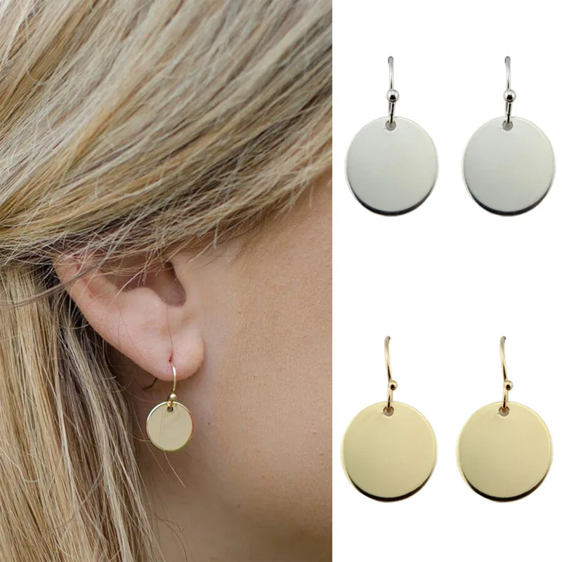 Red Copper Silver Minimalist Jewelry Drop Earrings Retro Dangle Earrings