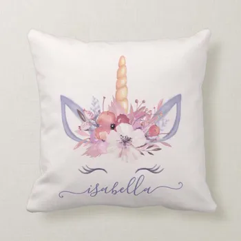 Personality Customized Unicorn face floral watercolor cushion name Throw Pillow Case Home Bedroom Soft Square Off
Personality Customized Unicorn face floral watercolor cushion name Throw Pillow Case Home Bedroom Soft Square Off