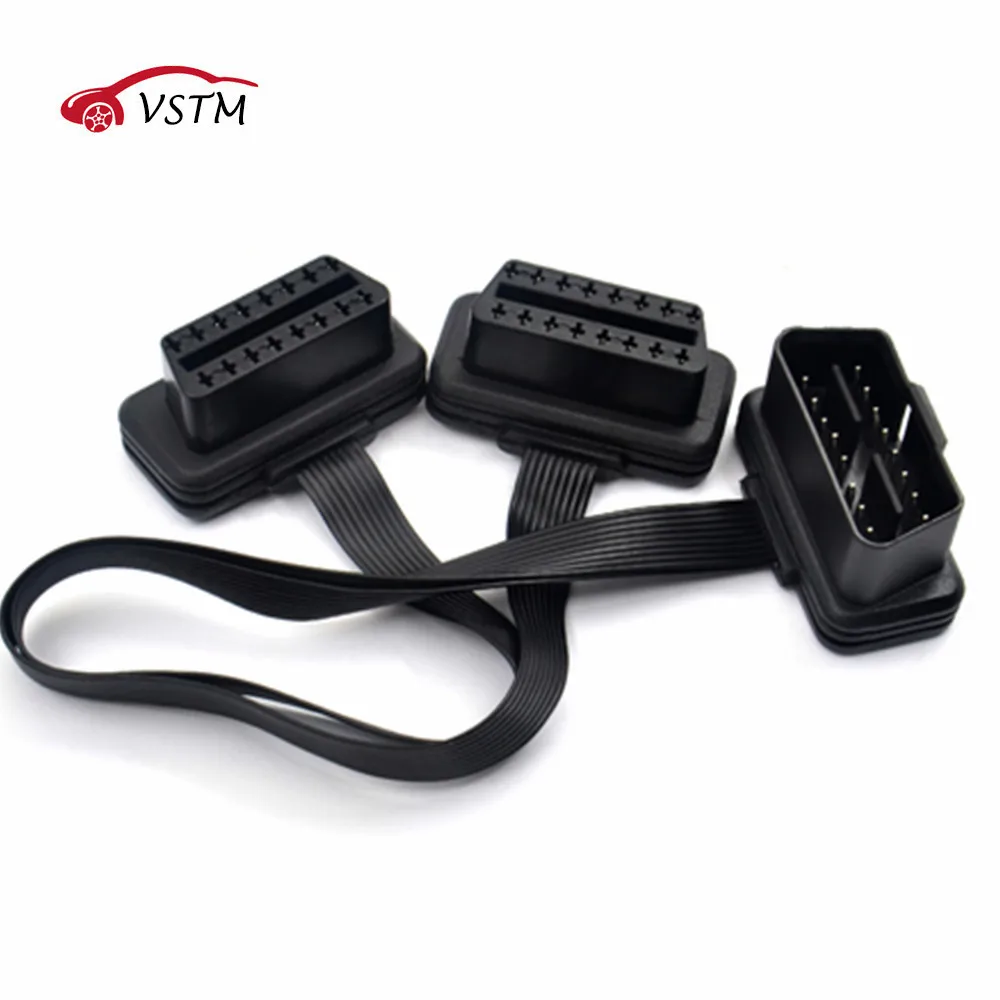 Flat+Thin 16Pin OBD 2 Extender OBD2 16 Pin ELM327 Male To Dual Female Y Splitter Elbow OBDII Extension Connector Cable
Flat+Thin 16Pin OBD 2 Extender OBD2 16 Pin ELM327 Male To Dual Female Y Splitter Elbow OBDII Extension Connector Cable