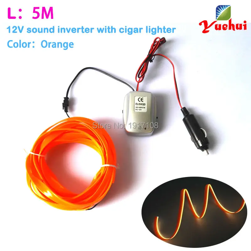 

With Car Internal Decor DC-12V 5M 10Color Available EL 2.3-Skirt Wire Flexible Neon Light Glow Rope tape Cable For Wedding Decor