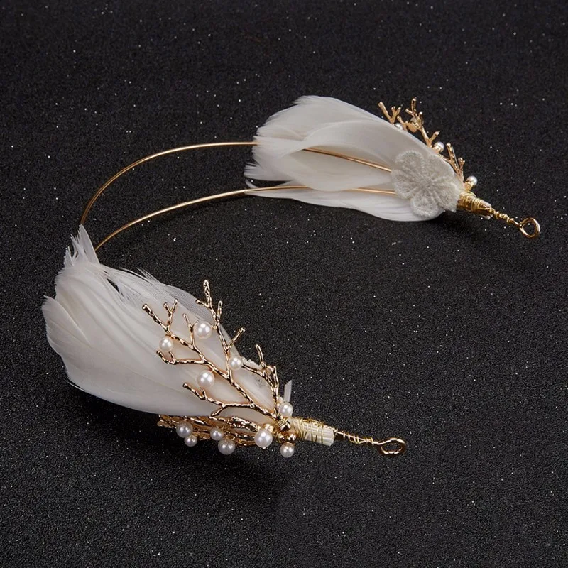 New Gold Boho Hair Accessories Vintage Baroque Feather Headband Wedding Branch Antler Hairband Bridal Hair Jewelry Pearl Tiara
New Gold Boho Hair Accessories Vintage Baroque Feather Headband Wedding Branch Antler Hairband Bridal Hair Jewelry Pearl Tiara
