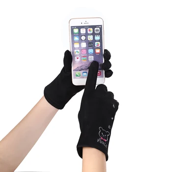 Winter Female Cute Bear Plush Wrist Warm Cashmere Full Finger Mittens Women Suede Leather Touch Screen Driving Gloves 82C
Winter Female Cute Bear Plush Wrist Warm Cashmere Full Finger Mittens Women Suede Leather Touch Screen Driving Gloves 82C