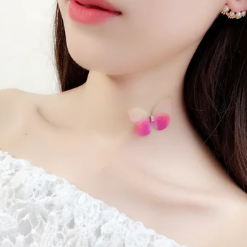 New Hot Fashion Designer Crystal Colorful 3D Yarn Butterfly Chokers Invisible Fishline Silk Neck Necklace for Women bijoux
New Hot Fashion Designer Crystal Colorful 3D Yarn Butterfly Chokers Invisible Fishline Silk Neck Necklace for Women bijoux