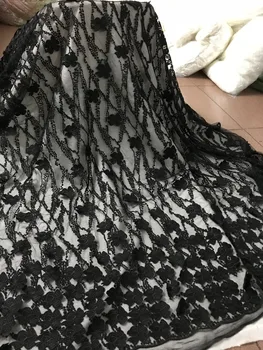 Luxury 3d flower African net lace textile Graceful black French tulle embroidery lace fabric Jolin-51541
Luxury 3d flower African net lace textile Graceful black French tulle embroidery lace fabric Jolin-51541