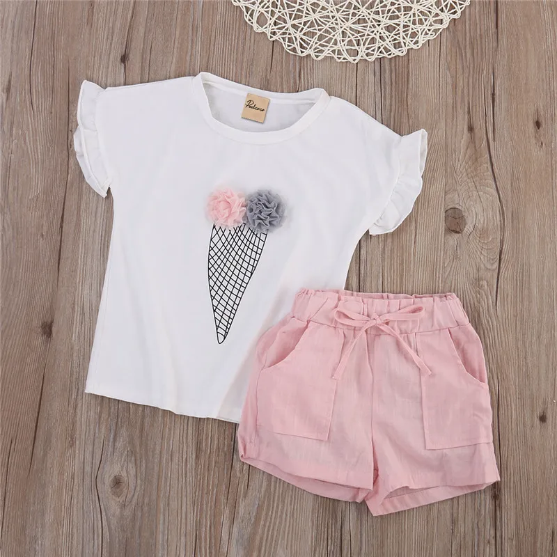 3-8T 2pcs Newborn Kid Baby Girl Summer Cute Clothes Set Cotton Ruffle T Shirt Short Sleeve Infant Girls Shorts Outfits
3-8T 2pcs Newborn Kid Baby Girl Summer Cute Clothes Set Cotton Ruffle T Shirt Short Sleeve Infant Girls Shorts Outfits