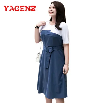 YAGENZ Plus size Denim Dress Women Clothes Vestido Summer Dress Women O neck Stitch Jeans Dress Belt Elegant Casual Dresses 302
YAGENZ Plus size Denim Dress Women Clothes Vestido Summer Dress Women O neck Stitch Jeans Dress Belt Elegant Casual Dresses 302