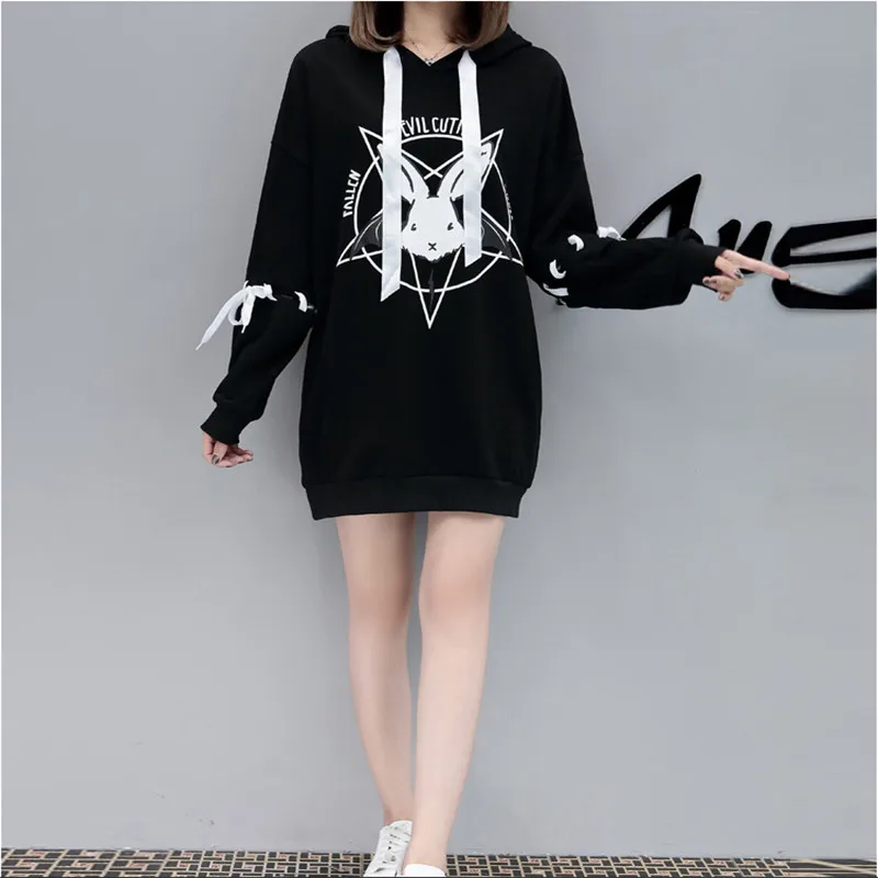 Harajuku Pentagram Print Lace Up Women Fleeces Hoodies Gothic Punk Oversize Velvet Hooded Sweatshirt Pullover Streetwear
Harajuku Pentagram Print Lace Up Women Fleeces Hoodies Gothic Punk Oversize Velvet Hooded Sweatshirt Pullover Streetwear
