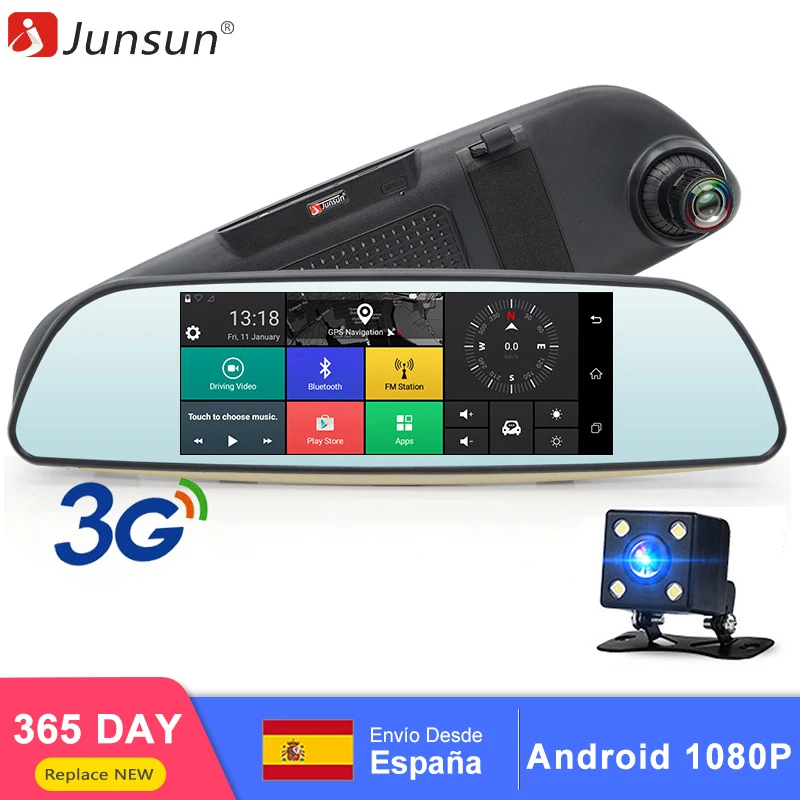 Junsun E515 6.5" Car DVR 3G Wifi Rear view Mirror Dual Lens Camera Full HD 1080P Dash Cam Android 5.0 GPS Registrar Recorder
Junsun E515 6.5" Car DVR 3G Wifi Rear view Mirror Dual Lens Camera Full HD 1080P Dash Cam Android 5.0 GPS Registrar Recorder