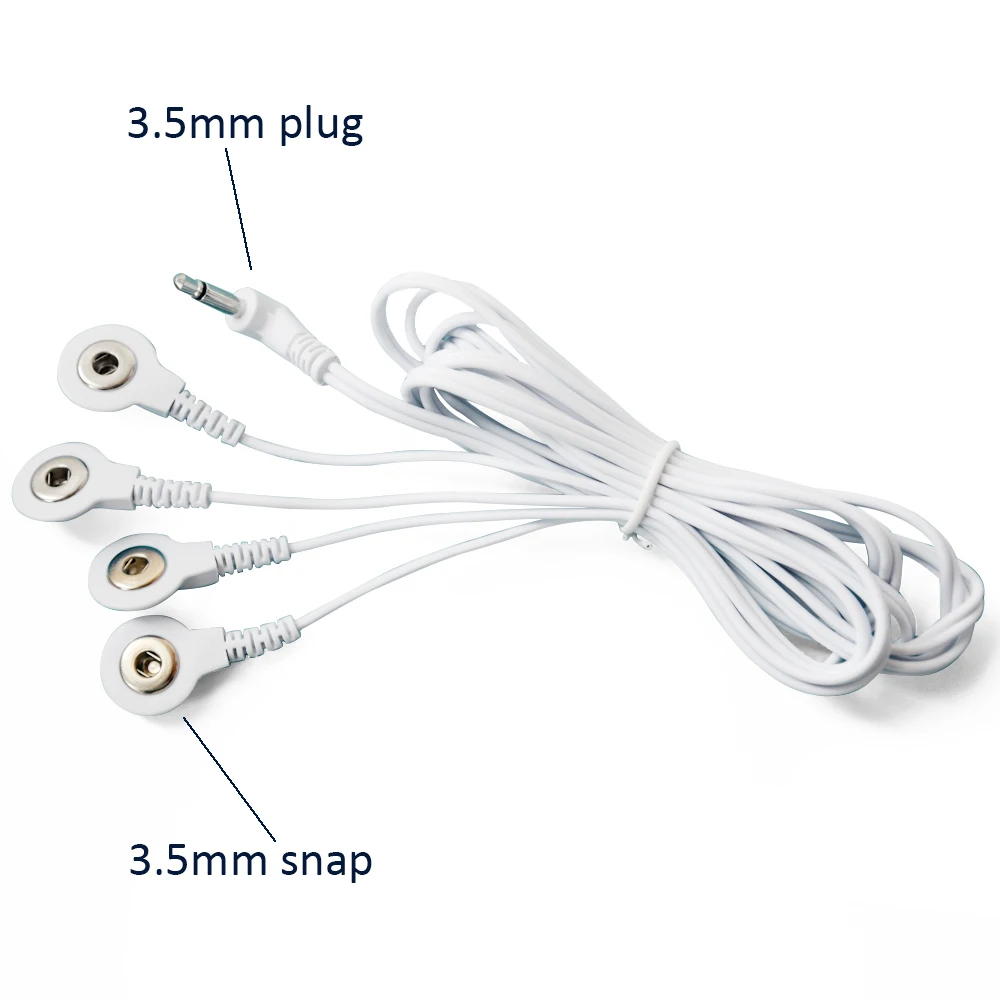 

20 Pieces Jack DC Head 3.5mm Replacement TENS Unit Electrode Lead Wires Cables With Snap 3.5mm For TENS/EMS Machines
