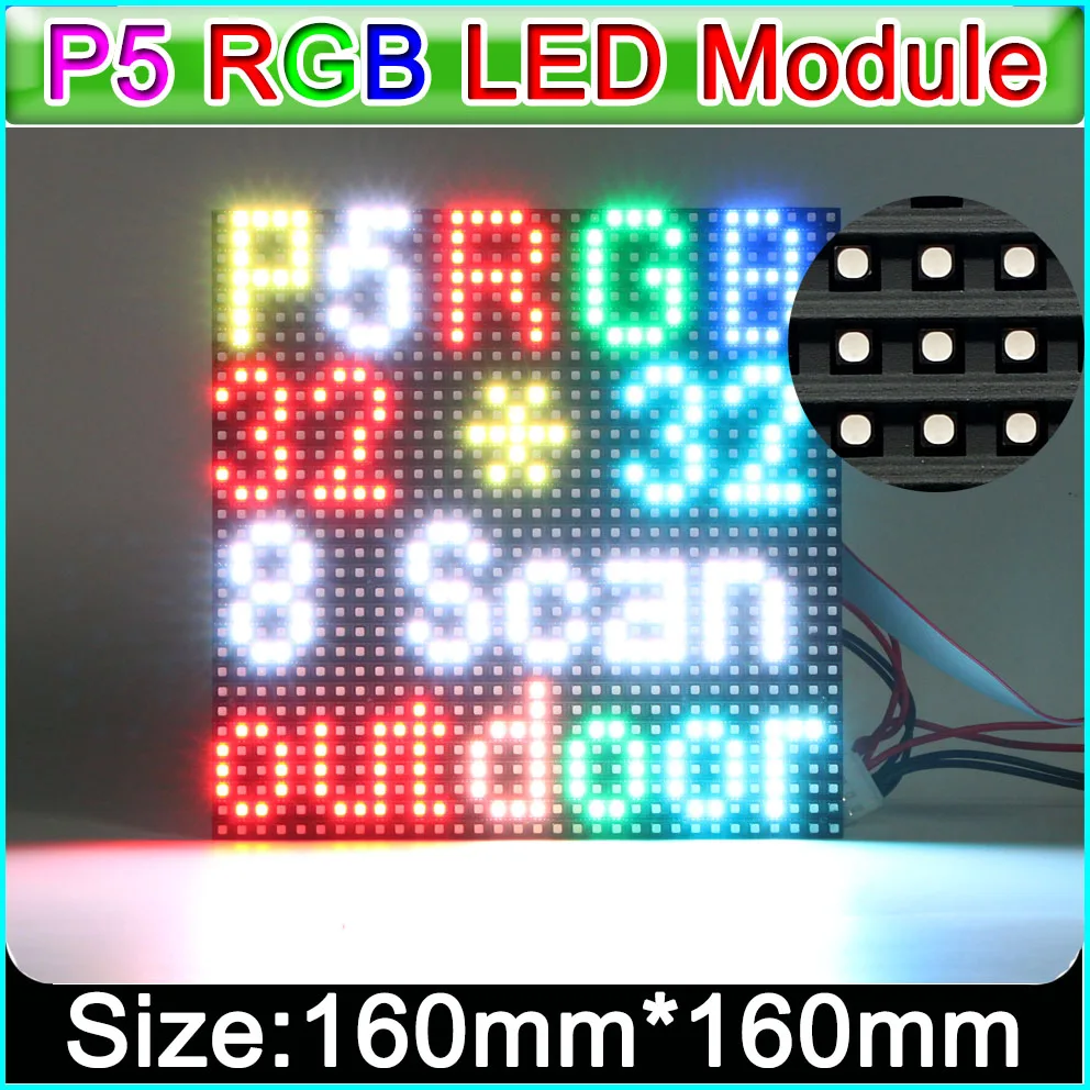 P5 Outdoor full color LED display module, 160*160mm 32*32 pixels; waterproof LED large screen RGB panel
P5 Outdoor full color LED display module, 160*160mm 32*32 pixels; waterproof LED large screen RGB panel