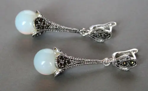 Hot sale new Style >>>> Retro Marcasite 925 Sterling Silver &White Opalite Opal Earrings
Hot sale new Style >>>> Retro Marcasite 925 Sterling Silver &White Opalite Opal Earrings