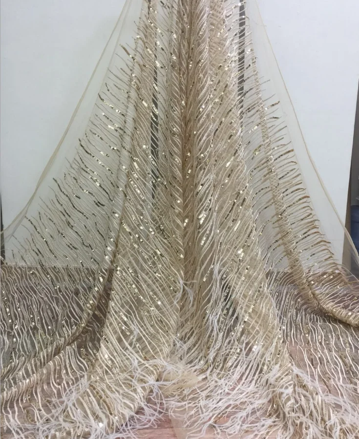 high quality Feather gold sequins glitter tulle mesh fabric glitter sequins lace fabric
high quality Feather gold sequins glitter tulle mesh fabric glitter sequins lace fabric