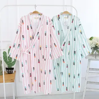 Summer Japanese Kimono Robes Women 100% Gauze Cotton Bathrobe Cute Long Sleeve Pyjamas Sleepshirts Peignoir Dressing Gown
Summer Japanese Kimono Robes Women 100% Gauze Cotton Bathrobe Cute Long Sleeve Pyjamas Sleepshirts Peignoir Dressing Gown
