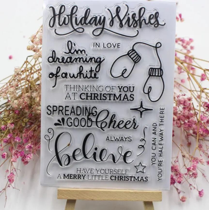 SC146 Holiday Wishes CLEAR STAMPS Sheet SILICONE Stamps Suitable for Card Making /Scrapbooking/ Photo Albums/Diary/Paper Crafts
SC146 Holiday Wishes CLEAR STAMPS Sheet SILICONE Stamps Suitable for Card Making /Scrapbooking/ Photo Albums/Diary/Paper Crafts