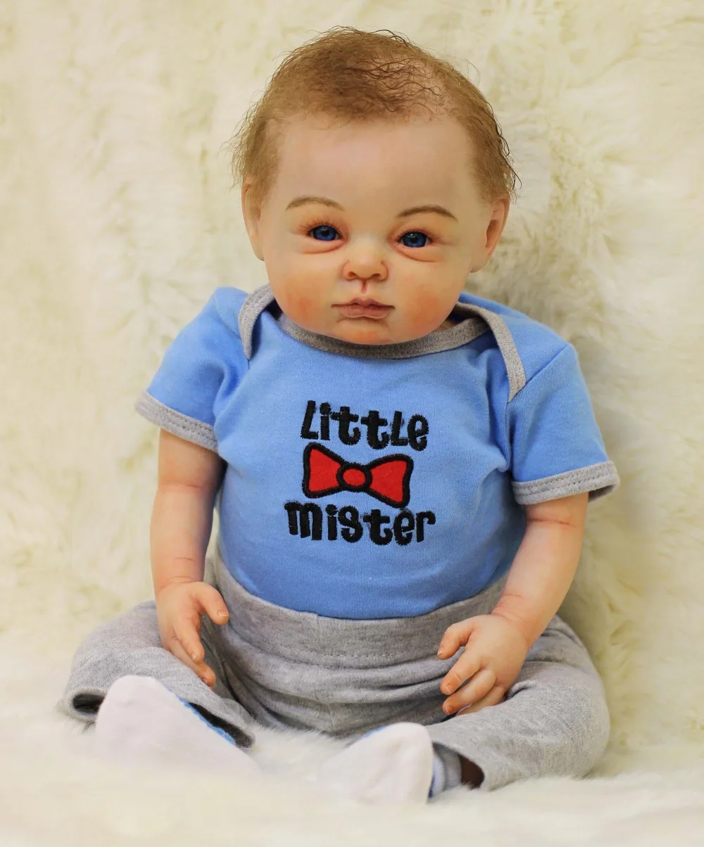 22" silicone reborn dolls real newborn baby looking touch 100% handmade exquisite high quality brand doll children lover gift
22" silicone reborn dolls real newborn baby looking touch 100% handmade exquisite high quality brand doll children lover gift