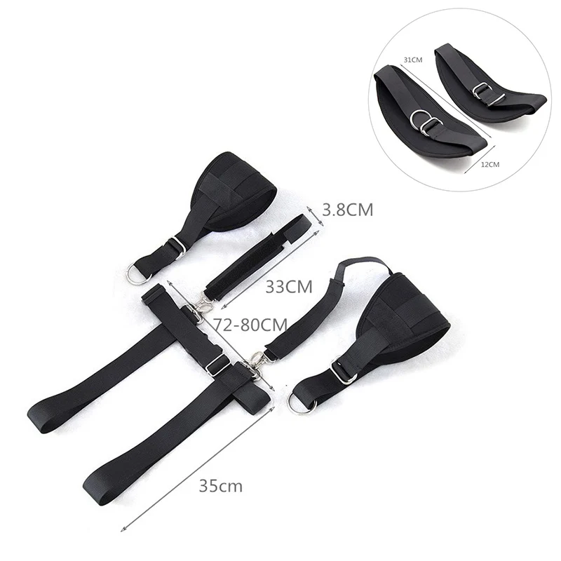 Naked Bound Leather Bondage Restraint Open Leg Thigh Locking Wrist Cuffs Belt Belts Fetish Harness Strong Bound Body Sex Product