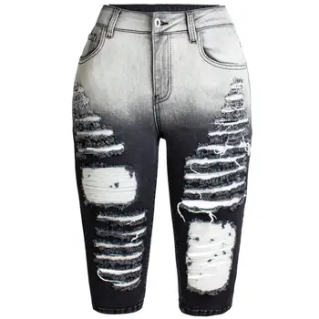 Plus Size 4XL!Knee Length Jeans Women Streetwear Fashion Cargo Pants Women Gradient Blue Distressed Summer Denim Pant
Plus Size 4XL!Knee Length Jeans Women Streetwear Fashion Cargo Pants Women Gradient Blue Distressed Summer Denim Pant