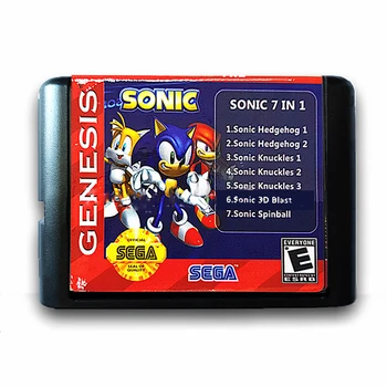 Sonic 7 in 1 Hedgehog/Knuckles Save Function 16 bit Game Cartridge for Sega for MegaDrive Genesis PAL and NTSC Video Console
Sonic 7 in 1 Hedgehog/Knuckles Save Function 16 bit Game Cartridge for Sega for MegaDrive Genesis PAL and NTSC Video Console
