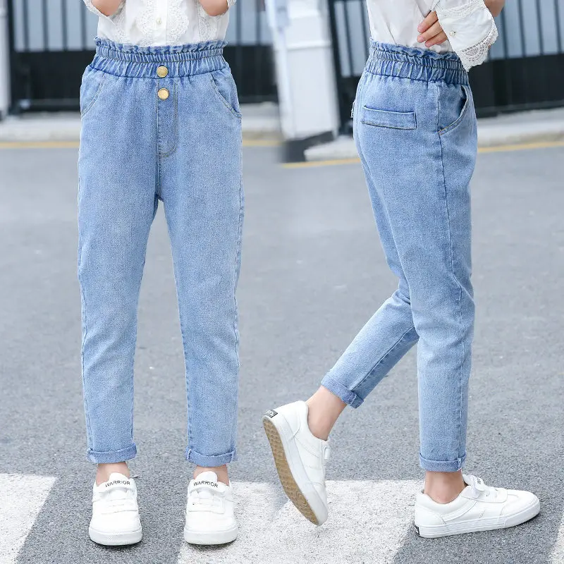 High Quality 2019 High Waist Jeans For Girls Kids Metal Buttons Jeans Retro Denim Pants For Teenagers Girl Denim Trousers 4-13T
High Quality 2019 High Waist Jeans For Girls Kids Metal Buttons Jeans Retro Denim Pants For Teenagers Girl Denim Trousers 4-13T