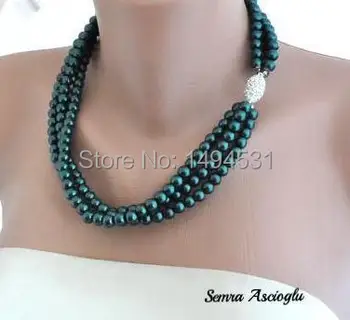 Wholesale Gem Jewelry 3 Strands Green Bridal Glass Pearl Necklace With Rhinestone Clasp Brides Bridesmaids - XZN163
Wholesale Gem Jewelry 3 Strands Green Bridal Glass Pearl Necklace With Rhinestone Clasp Brides Bridesmaids - XZN163