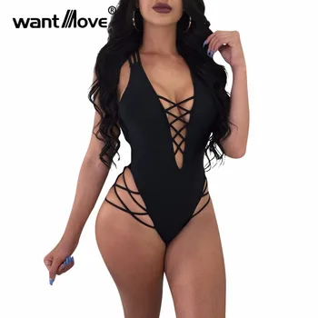 Wantmove womens summer one piece bikini sexy V neck hollow out lace up criss cross bathing suit swimwear bodysuits JZ388
Wantmove womens summer one piece bikini sexy V neck hollow out lace up criss cross bathing suit swimwear bodysuits JZ388