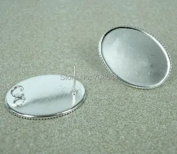 Blank Stud Earrings Bases Findings Oval Bezel with Loop Back Cabochons Settings Pins Earrings post Findings Silver Plated Brass
Blank Stud Earrings Bases Findings Oval Bezel with Loop Back Cabochons Settings Pins Earrings post Findings Silver Plated Brass