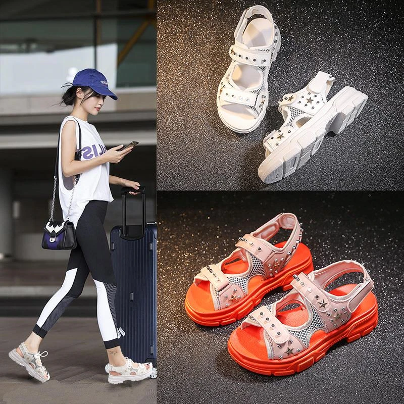 Brand Platform Women Sandals Thick bottom metal star Rivets summer Mesh Breathable Beach Shoes thick bottom sandalia feminina 40
Brand Platform Women Sandals Thick bottom metal star Rivets summer Mesh Breathable Beach Shoes thick bottom sandalia feminina 40