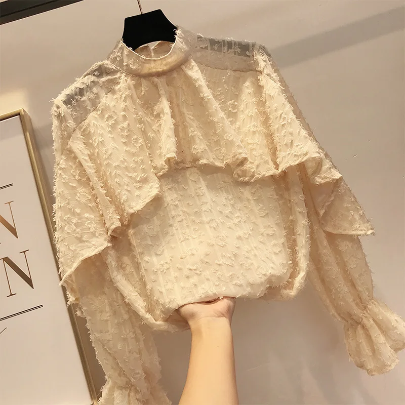 2018 New Lotus Leaves Shirt Women Loose Round-dot Lanterns Sleeve Chiffon Shirts Blouses Ladies Pull Blusas Basic Tops
2018 New Lotus Leaves Shirt Women Loose Round-dot Lanterns Sleeve Chiffon Shirts Blouses Ladies Pull Blusas Basic Tops
