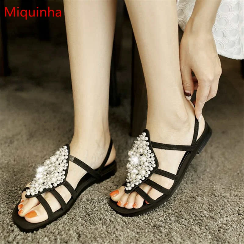 Miquinha Fashional Narrow Band Open Toe Women Sandals Bling Bling String Bead Decor Flats Hallow Out Lady Shoes Mujer Sandalia
Miquinha Fashional Narrow Band Open Toe Women Sandals Bling Bling String Bead Decor Flats Hallow Out Lady Shoes Mujer Sandalia