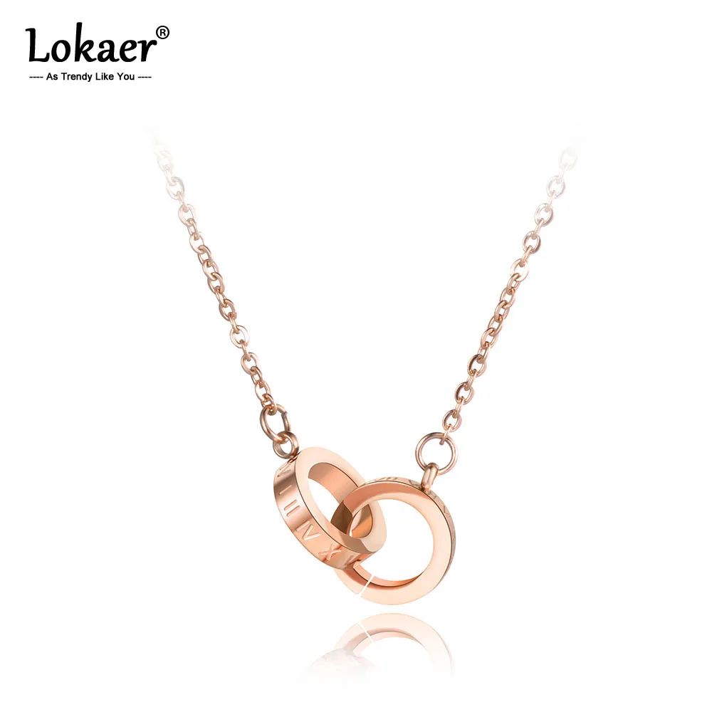 Lokaer Stainless Steel Double Circle Roman Numerals Pendant Necklaces Trendy Chokers Necklace For Women Valentine's Day N19003
Lokaer Stainless Steel Double Circle Roman Numerals Pendant Necklaces Trendy Chokers Necklace For Women Valentine's Day N19003