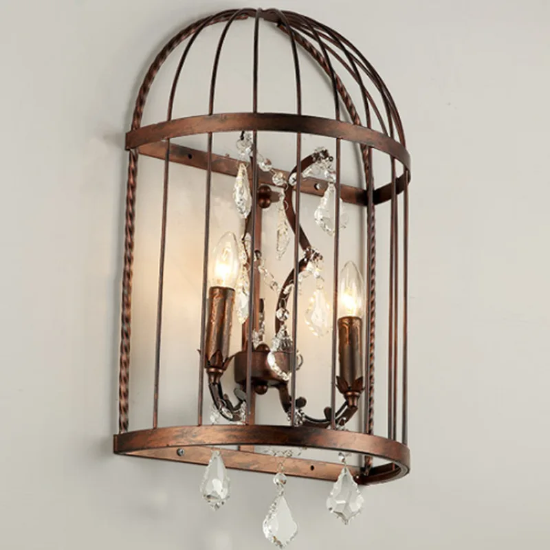 Crystal Wall Light Loft Decor Industrial Home Vintage Cages Decoration Lamp Lamps Birdcage Lighting Retro Birdcage Lights
Crystal Wall Light Loft Decor Industrial Home Vintage Cages Decoration Lamp Lamps Birdcage Lighting Retro Birdcage Lights