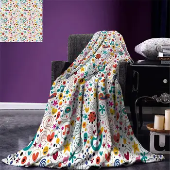 Kids Throw Blanket Smiling Hearts Stars Dots Musical Notes Happy Characters Playful Cheerful Composition Warm Microfiber Blanket
Kids Throw Blanket Smiling Hearts Stars Dots Musical Notes Happy Characters Playful Cheerful Composition Warm Microfiber Blanket