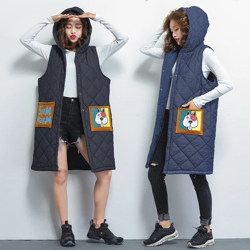 Winter jacket female padded coat vest 2018 new Korean version of the sleeveless long vest winter hooded cotton suit
Winter jacket female padded coat vest 2018 new Korean version of the sleeveless long vest winter hooded cotton suit