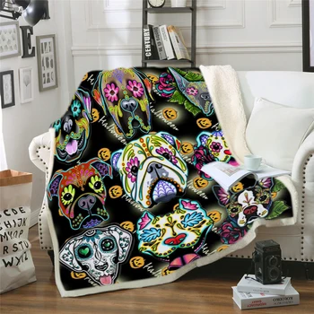 Custom DIY Print Skull Dog Sherpa Blanket for Kid Adult Cartoon Colorful Plush Throw Blanket Dog Puppy Thin Quilt Drop Ship
Custom DIY Print Skull Dog Sherpa Blanket for Kid Adult Cartoon Colorful Plush Throw Blanket Dog Puppy Thin Quilt Drop Ship