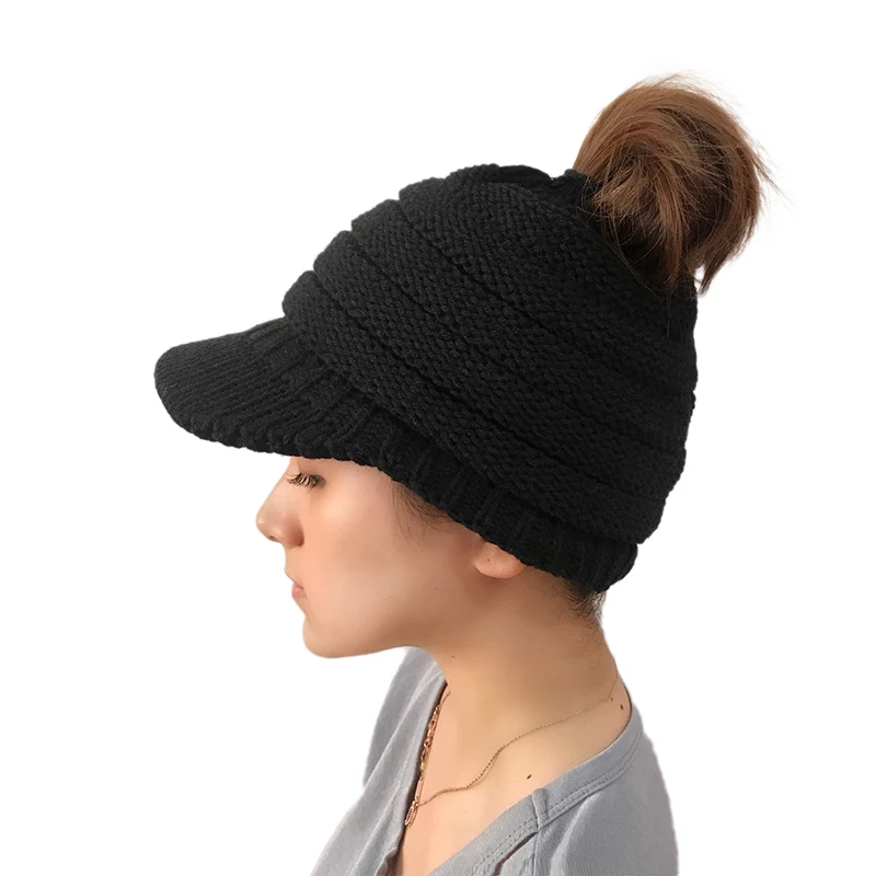 solid black women Knitted ponytail hat casual women solid adult Knitted cap cover head outdoor eaves peaked hats Warm wool hat
solid black women Knitted ponytail hat casual women solid adult Knitted cap cover head outdoor eaves peaked hats Warm wool hat