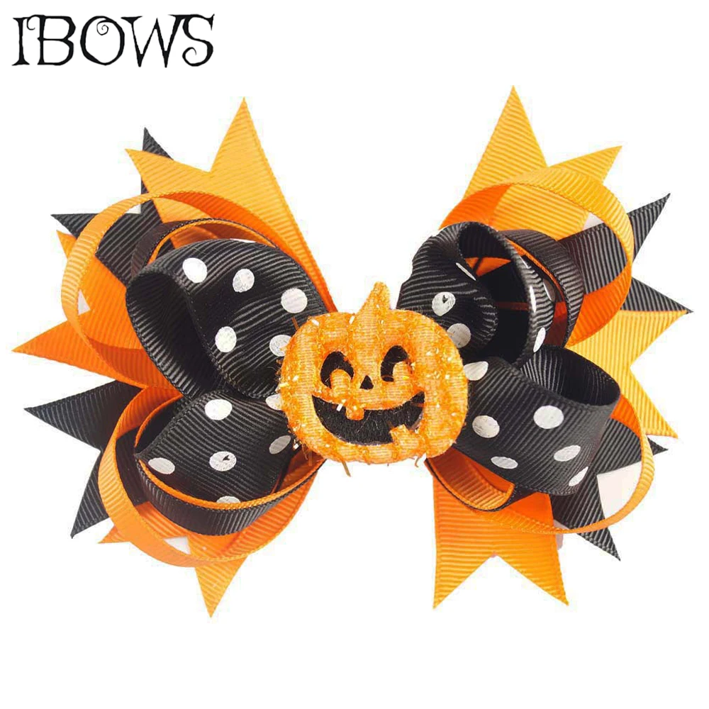 5'' Printed Polka Hair Bows Halloween Smile Pumpkin Hair Clips For Kids Girls Layered Festival Handmade Hairpin Hair Accessories
5'' Printed Polka Hair Bows Halloween Smile Pumpkin Hair Clips For Kids Girls Layered Festival Handmade Hairpin Hair Accessories