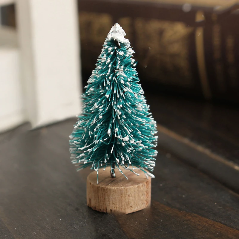 5Pcs x Mini 2019 Christmas Snow Tree Holiday Festival Gift Party Office Ornament Decor 4-12.5CM