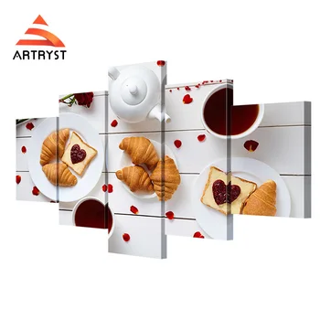 Romantic Breakfast Coffee Cup Poster HD Print Canvas Modern Simple Home Decoration 5 Panel Modular Canvas Painting for Restauran
Romantic Breakfast Coffee Cup Poster HD Print Canvas Modern Simple Home Decoration 5 Panel Modular Canvas Painting for Restauran