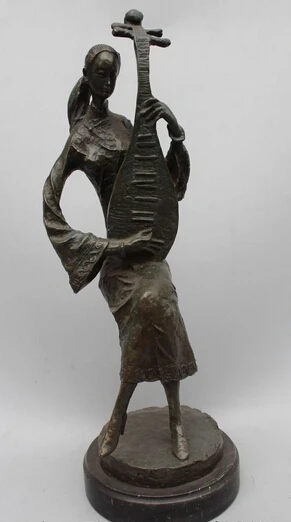 S07176 20"Chinese Folk vintage Bronze Copper woman pipa lute Art sculptue Statue
S07176 20"Chinese Folk vintage Bronze Copper woman pipa lute Art sculptue Statue