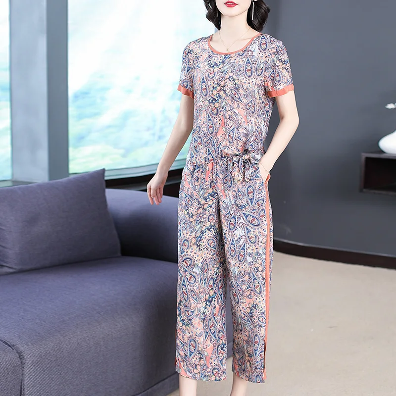 2019 Summer 2 Two Piece Outfits Tracksuits for Women Silk Wide Pants Suits and Top Plus Size Large Co-ord Set Print Striped
2019 Summer 2 Two Piece Outfits Tracksuits for Women Silk Wide Pants Suits and Top Plus Size Large Co-ord Set Print Striped