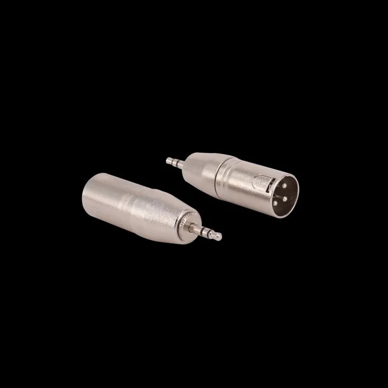 XLR Plug 3.5mm male to 3 pin male plug Audio double channel stereo adapter Male TRS are converted into male adapters 
XLR Plug 3.5mm male to 3 pin male plug Audio double channel stereo adapter Male TRS are converted into male adapters