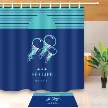 LB Jellyfish Stall Blue Shower Curtain Liner With Bath Mat Set Waterproof Polyester Bathroom Curtains Fabric for Bathtub Decor
LB Jellyfish Stall Blue Shower Curtain Liner With Bath Mat Set Waterproof Polyester Bathroom Curtains Fabric for Bathtub Decor