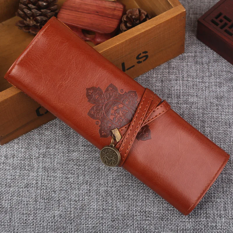 Retro European creative pencil bag leather portable folding storage stationery bag party gift small gift
Retro European creative pencil bag leather portable folding storage stationery bag party gift small gift