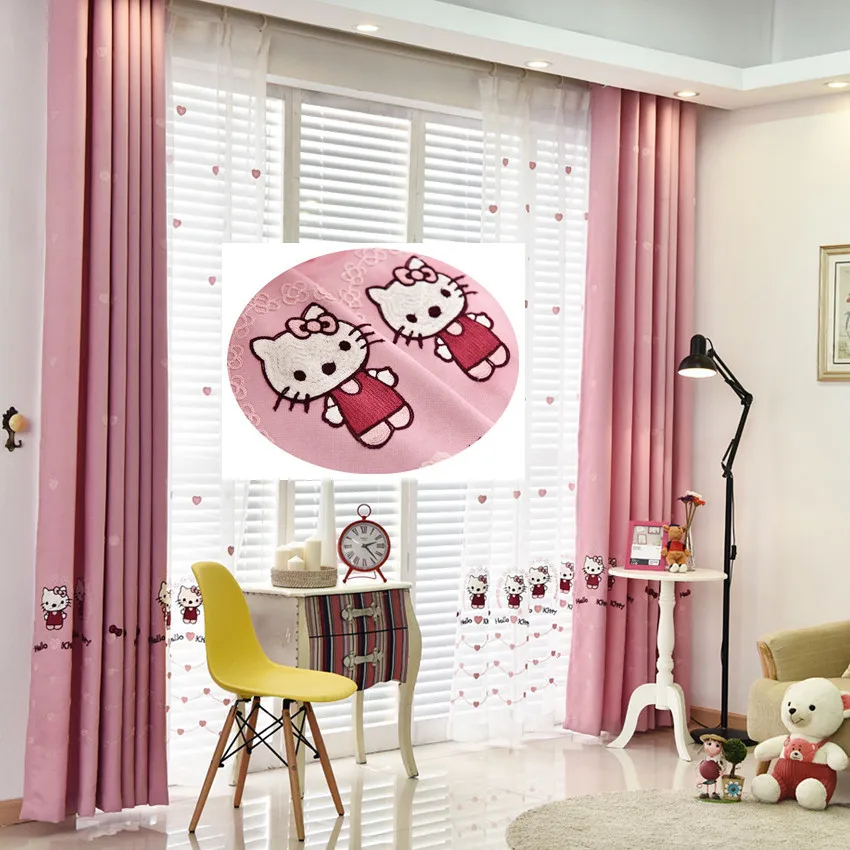 abbiemao Korean Princess hellokitty cartoon curtain girl's bedroom pink curtain and KT embroidery tulle for window screen
abbiemao Korean Princess hellokitty cartoon curtain girl's bedroom pink curtain and KT embroidery tulle for window screen